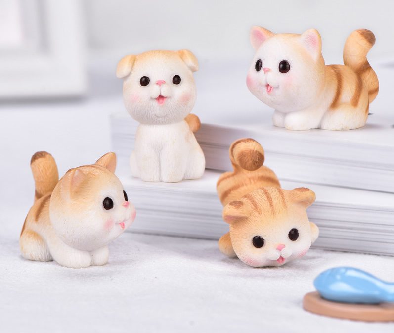 Miniture Fairy Garden Accessories Supplies Lovely Resin Cat Kids Toys Pot Bonsai Animals Micro Landscape Miniature Garden Terrariums Fairy Garden Animals Figurine Kits Items Decoration Table Ornaments